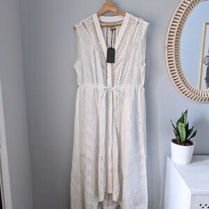 ALLSAINTS ALL Saints White Tate Cotton Broderie Dress, Size 10, NWT, $329